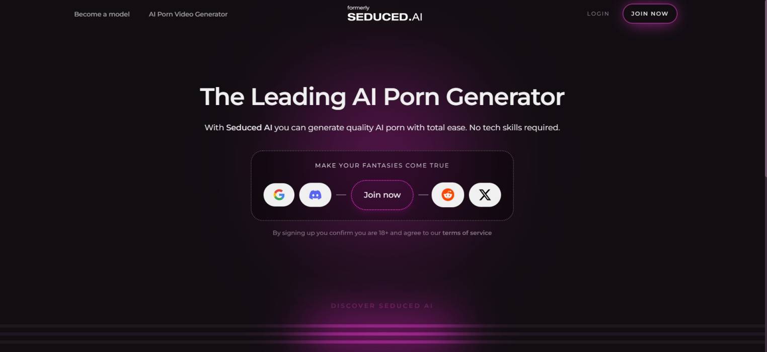 Seduced AI Interface mit Fetish-Extensions
